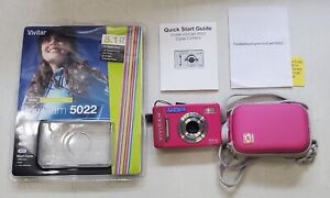 Vivitar Digital Camera Pink 5.1MP 8X Zoom AAA Batteries ViviCam 5022 Working