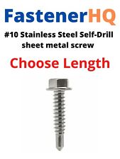 #10 Hex Head Self Drilling Sheet Metal Screws 410 Stainless Steel
