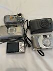 Lot Of 5 Various Digital Cameras For Parts only Sony HP Samsung Olympus  Minolta