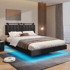 Queen Size Floating Bed Frame with LED Light, Modern Inspired Platform Bed Frame
