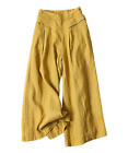 KOMILI Yellow Pocket-Accent Palazzo Pants Size 2XL