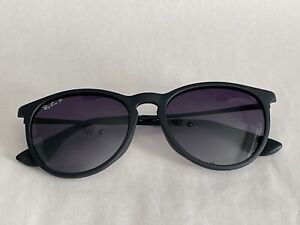 Pre-Owned Ray-Ban Erika RB4171 Matte Black Gray Gradient 54 mm Sunglasses