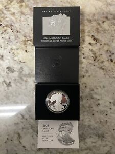 2023-S Proof Silver American Eagle 1 oz coin w/box & COA -Coin Has No Issues