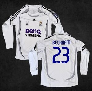 2006/07 #23 Beckham Real Madrid UCL Home Shirt Long Sleeve Jersey BNWT Adidas L