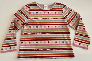 Gymboree 4T Girls Long Sleeve Top Shirt Stripe Polka Dot Cotton Colorful