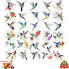 15 Sheets 3D Watercolor Hummingbird Temporary Tattoos For Women Girl Small Bird