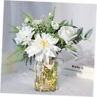 Faux Flowers in Vase, Artificial Flowers with Vase, Silk Spring Pure Elegance