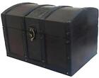 Wood and Leather Treasure Chest Box Decorative Storage Chest Box with Lock |
