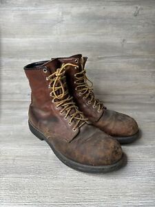 Vintage 70s Red Wing Logger Boots Men's 11 D 0791 Brown Leather Work Insulated