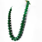 792.50 CTS EARTH MINED RICH ENHANCED EMERALD STRAND ROUND SHAPE BEADS NECKLACE