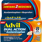 Dual Action Back Pain Caplets Delivers 250Mg Ibuprofen and 500Mg, 144 Capsules