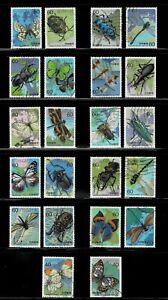 Japan 1986-1987 Insects Series Complete Used Set of 22 Sc# 1680-1699