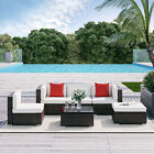 6 PCS Outdoor Rattan Sofa Furniture Infinite Options & Pure Comfort  White