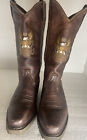Harley Davidson Cowboy Boots Mens 8 D Style 95261 Brown Embroidered Leather