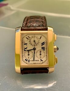Cartier Tank Francaise Chronograph W5000556 18k Yellow Gold Watch good condition