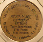 Vintage Nick's Place Restaurant Fairfield, NJ Wooden Nickel - Token New Jersey