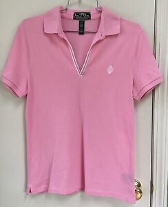 Lauren Ralph Lauren Womens Size S Active Polo Pink Johnny Collar Top Shirt