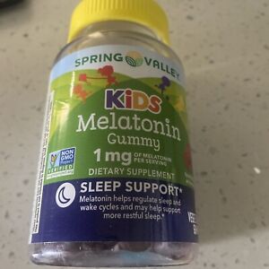 Spring Valley Kids Melatonin Dietary Supplement Gummies, Raspberry, 1 mg, 60 Ct