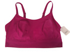 Auden Bralette Women's Plus Size XXL So Soft Lightly Lined Wireless Bra - Pink