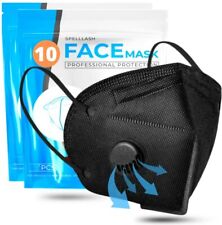 50/100Pcs Black KN95 Face Mask 5 Layer BFE 95% Disposable Respirator with Valve