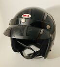 Vintage 1983 Bell RT Motorcycle/Racing Helmet Jet Black w Gold Stripe 7-1/8 L@@K