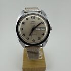 VINTAGE MENS TIMEX ELECTRIC DYNABEAT DAY/DATE WATCH SILVER TONE - New Battery