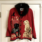 Handknits by Storybook Knits Labrador Sweater Red Black DOGS BRAND NEW Size S