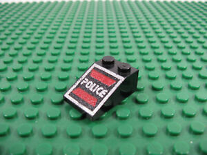 LEGO Black Slope 33 3 x 2 w/Space Police I Logo 6895 6986 6831 6955 #3298p53
