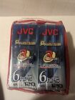 JVC T-120 Premium Clear , Color Video Cassette VHS Tapes 6 Sealed Tapes + Case