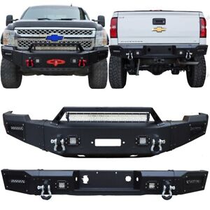 Vijay Fit 2011-2014 Silverado 2500 3500 New Front and Rear Bumper w/9xLED Light (For: More than one vehicle)