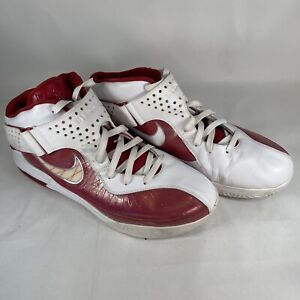 Nike Air Max Lebron James Mens Sz 18 454141-105 White Red Basketball Shoe