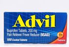 Advil Ibuprofen 200mg Fever Reducer/Pain Reliever 100 Coated Tablets EXP 03/26+