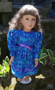 blue and purple dress fits 23 inch My Twinn doll handmade new