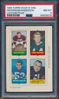 1969 Topps Four In One 4 In 1 Football Butkus / Hickerson / Lucci/Anderson PSA 8