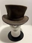 Coachman By Steampunk Hatter Leather Top Hat Size Medium 7 - 7 1/8” Made In USA