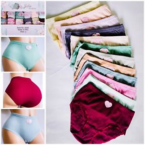 Lot 12 Pack Classic Ladies Cotton Briefs old fashion PANTY BY BOX Size 5 TO 12