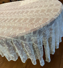 Antique French Tambour Lace TWIN Bedspread NET LACE 77