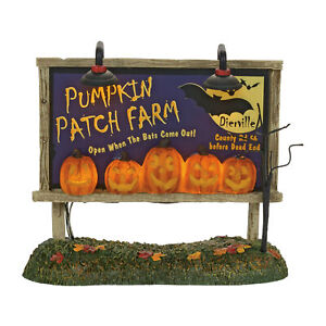 Department 56 Village Halloween Accessories Pumpkin Patch Billboard Lit Figurine