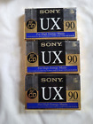 Lot of 3 Sony UX90 min Type II High Bias Blank Audio Cassette Tape New Sealed