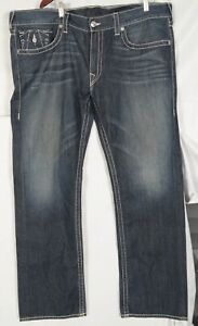 TRUE RELIGION Men's STRAIGHT Dark Denim Jeans Style MDE452A98 Size 42 42x34