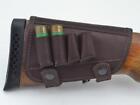 Leather Shotgun Shell Cartridge Buttstock Holder Rifle Stock Cover 12 & 16 GA