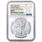 2021 American Silver Eagle Type 1 NGC MS69 Last Day of Production 35th Annive...
