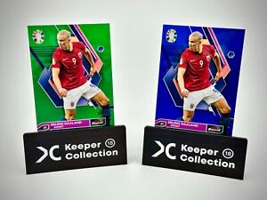 2023 Topps Finest Road to Euro 2024 Erling Haaland #55 Green Jersey Match 09/99