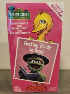 Vintage Sesame Street Getting Ready To Read VHS, Activity Book RARE! NEW, SEALED