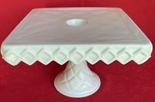 Milk Glass Square Cake Stand Monterey by Colony CrissCross