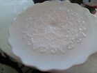 Vintage Pink Milk Glass Spanish Lace Wedding Cake Stand Great Condition