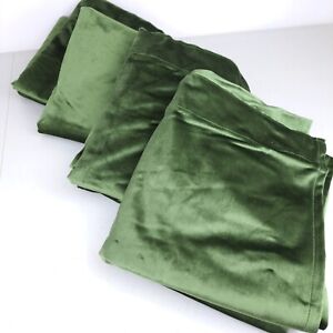 Rachel Zoe Luxury Velvet Green Window Curtains Panels Set of 4 Drapes 38”x 82”