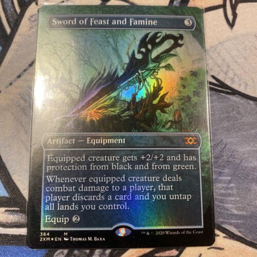 MTG Double Masters Sword of Feast and Famine Borderless Foil