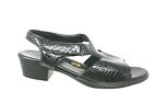 SAS SunTimer Sandals Womens 8.5N Black Patent Croc Print Sling Back Shoes