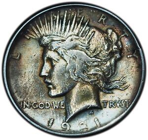 1921 Peace Dollar High Relief AU Details w/ Great Toning!